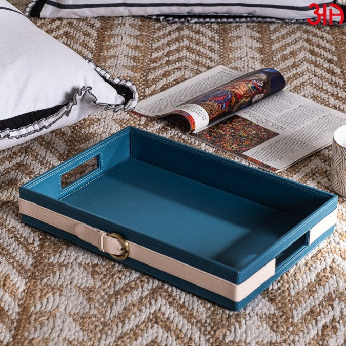 TRAY0061 BUCKLE DGN TRAY BLUE-WHT