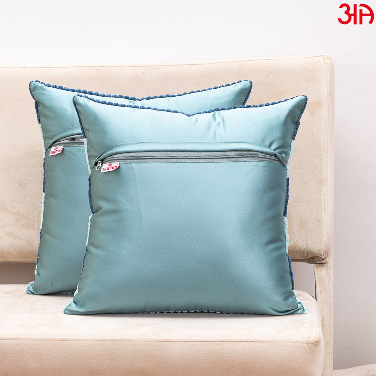 Aqua Blue Fur Stripe Cushion4