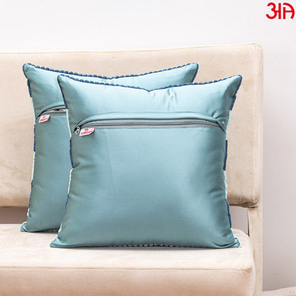 Aqua Blue Fur Stripe Cushion4