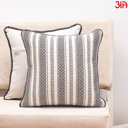 cream black cotton cushion