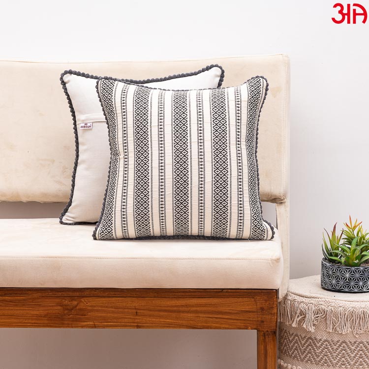 cream black cotton cushion2