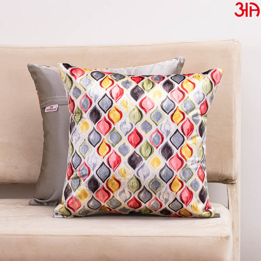 velvet floral printed cushion