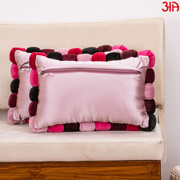 fuchsia bubble velvet cushion cover4