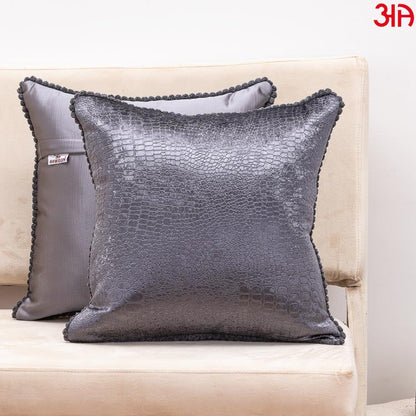 Grey Snake Skin Textured Cushion