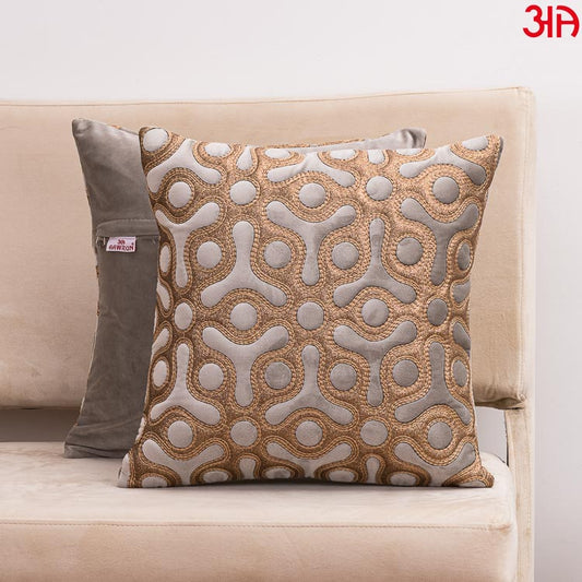 grey velvet emboss cushions