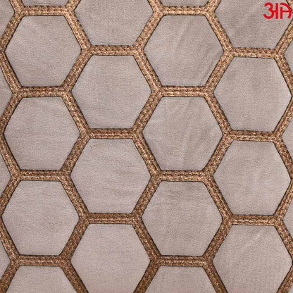 hexagon zari embossed cushion grey3