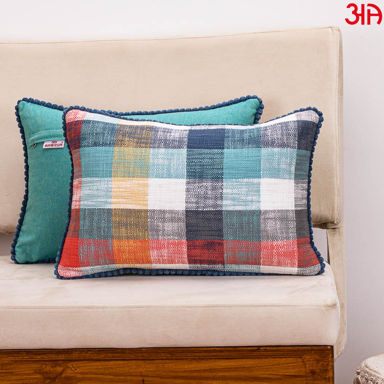 green check 12x18 cotton cushion