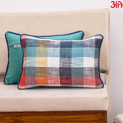 green check 12x18 cotton cushion