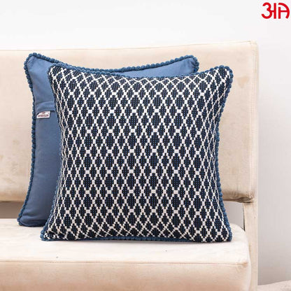 navy blue cotton cushion diamond cut