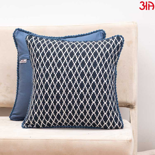 navy blue cotton cushion diamond cut
