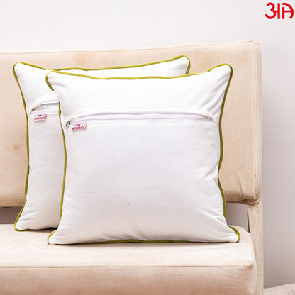 Floral Embroidered Cushion Cover White Yellow3