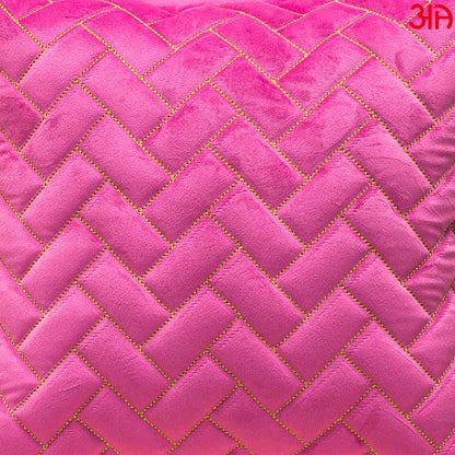 pink zig zag quilted zari cushion covers3